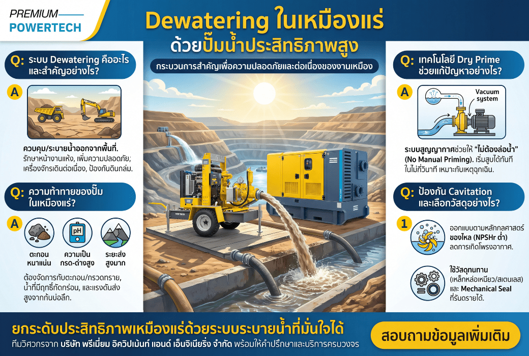 Dewatering ในเหมืองแร่ ด้วยปั๊มน้ำประสิทธิภาพสูง