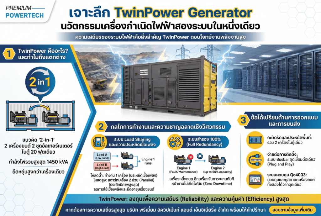 เจาะลึก TwinPowerGenerator นวัตกรรมเครื่องกำเนิดไฟฟ้าสองระบบในหนึ่งเดียว
